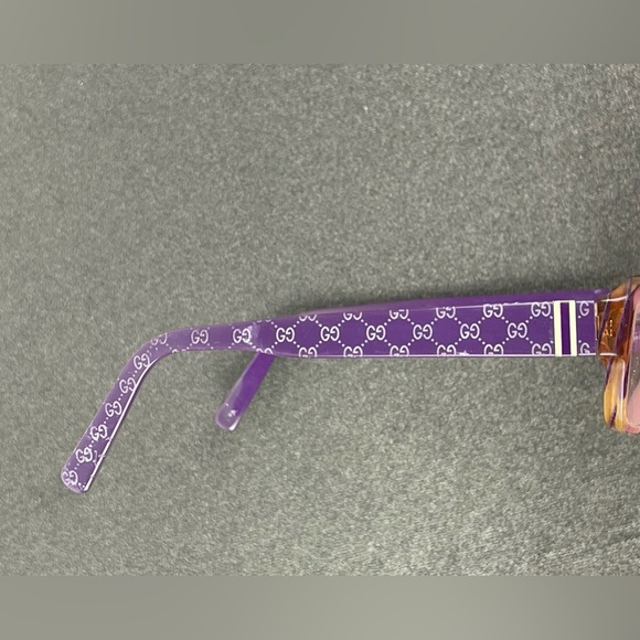 RARE FIND!! Vintage Gucci Eyeglasses GG Made in Italy Violet/Brown - Picture 8 of 12